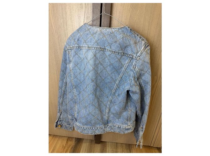 Chanel Denim Steppjacke Blau - Ansicht 2