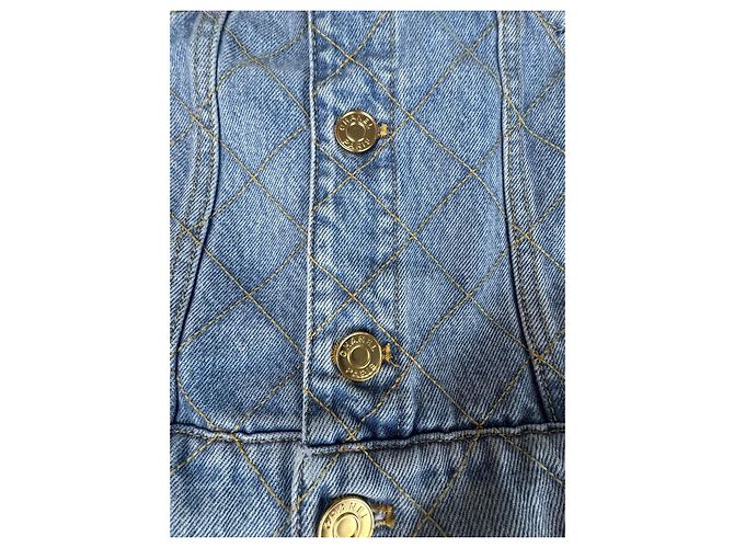 Chanel Denim Steppjacke Blau - Ansicht 7