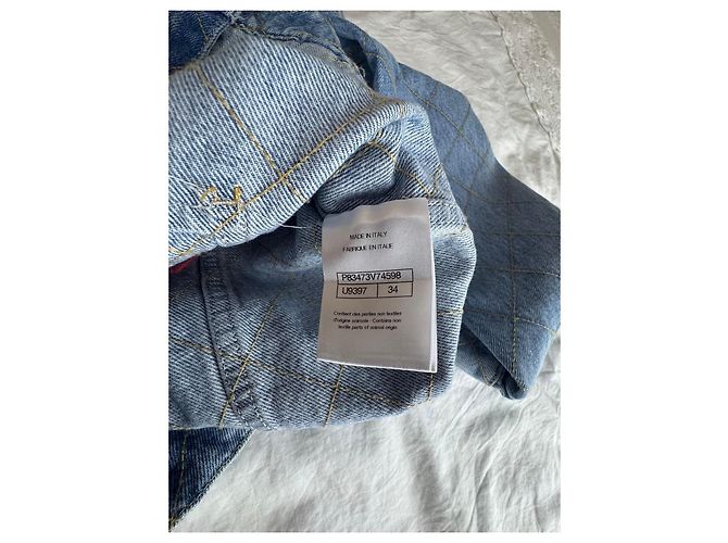 Chanel Denim Steppjacke Blau - Ansicht 9