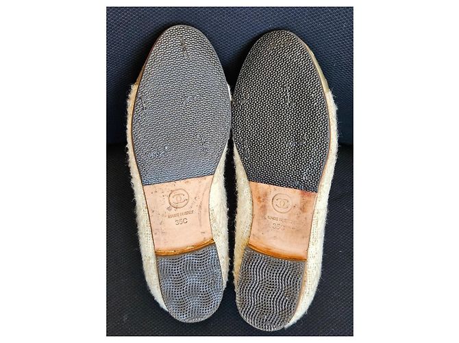 Ballerine Chanel in Tweed Beige D'oro - vista 19