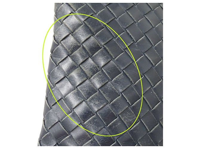 Borsa Bottega Veneta Intrecciato Giallo Blu navy - vista 10