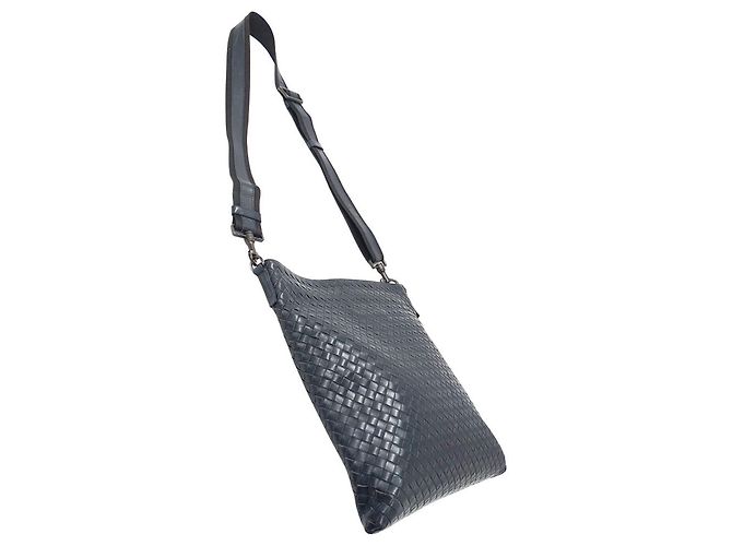 Borsa Bottega Veneta Intrecciato Giallo Blu navy - vista 4