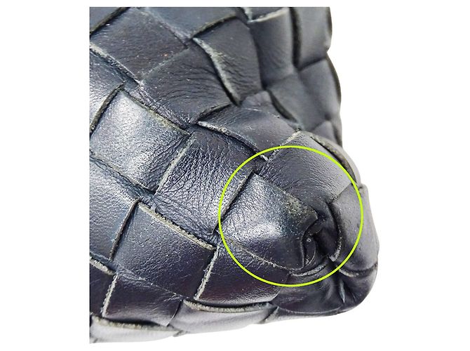 Borsa Bottega Veneta Intrecciato Giallo Blu navy - vista 7