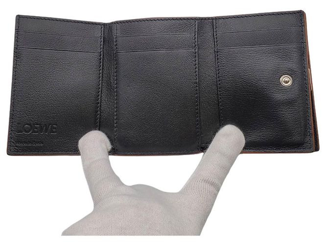 Cartera Tri-Fold de piel negra Loewe Negro - vista 7