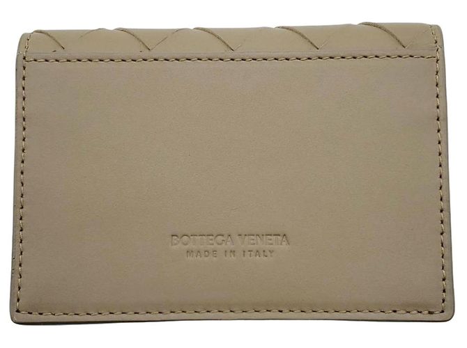 Tarjetero de piel Bottega Veneta Gris Amarillo - vista 2