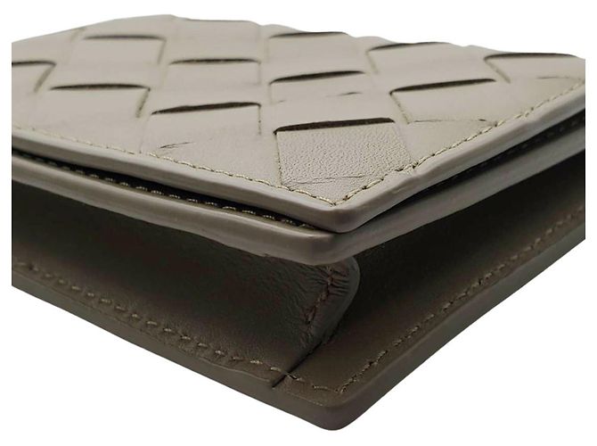 Tarjetero de piel Bottega Veneta Gris Amarillo - vista 5