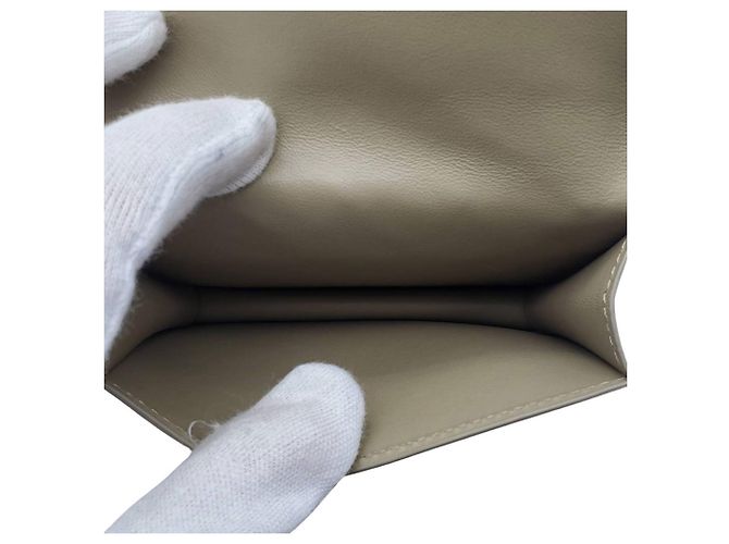 Tarjetero de piel Bottega Veneta Gris Amarillo - vista 7