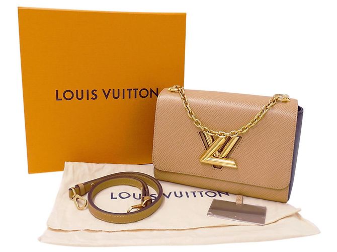 Twist Borsa a mano Louis Vuitton in pelle Epi Nero Cammello - vista 6