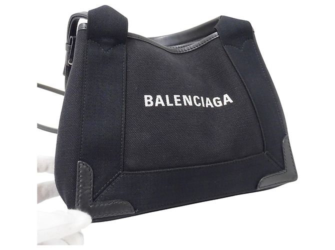 Borsa Balenciaga in tela nera Nero - vista 7