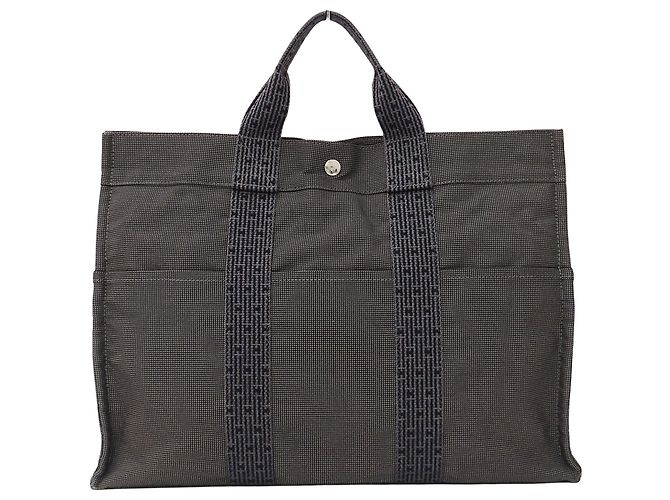 Hermès Sac Hermes Herline Tote MM en Canvas Noir - vue 2