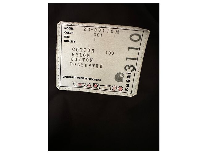 Giacca Carhartt x Sacai in Cotone Nero - vista 7