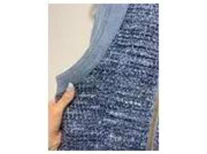Abito in denim e tweed Balmain Blu - vista 7
