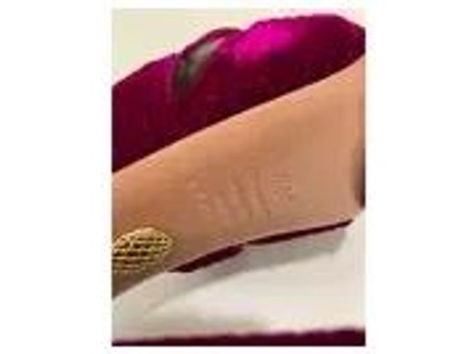 Aquazzura Sandali con platform in velluto fucsia Fuschia - vista 3