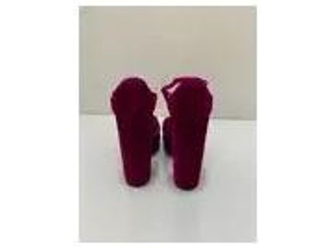 Aquazzura Sandali con platform in velluto fucsia Fuschia - vista 6