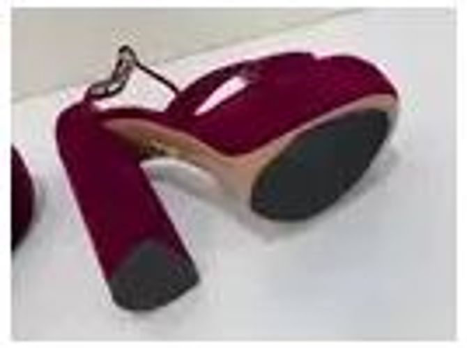 Aquazzura Sandali con platform in velluto fucsia Fuschia - vista 7