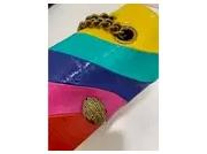Kurt Geiger Borsa a tracolla in pelle verniciata arcobaleno Multicolore - vista 6