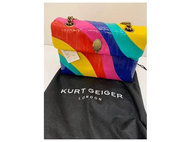 Kurt Geiger Borsa a tracolla in pelle verniciata arcobaleno Multicolore - vista 9