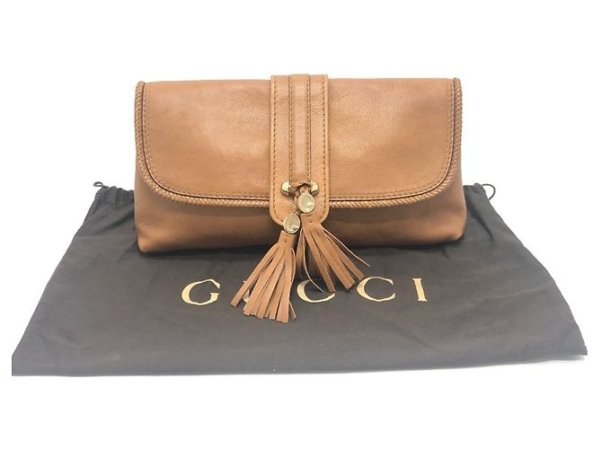 Borsa a pochette Gucci 257030 Marcheche GG con nappina Marrone - vista 16