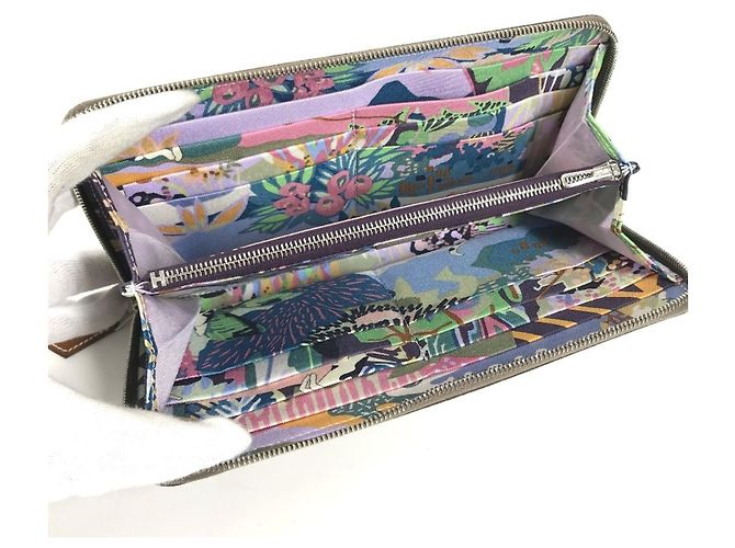 Hermès Cartera Hermes Azap Long Silk en piel Epsom Gray Castaño - vista 10