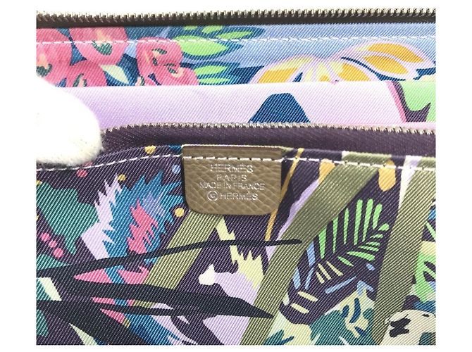 Hermès Cartera Hermes Azap Long Silk en piel Epsom Gray Castaño - vista 12