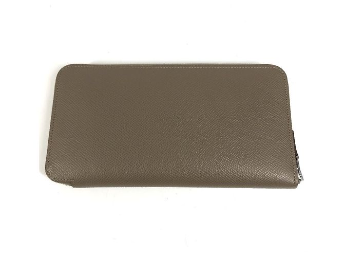 Hermès Cartera Hermes Azap Long Silk en piel Epsom Gray Castaño - vista 4