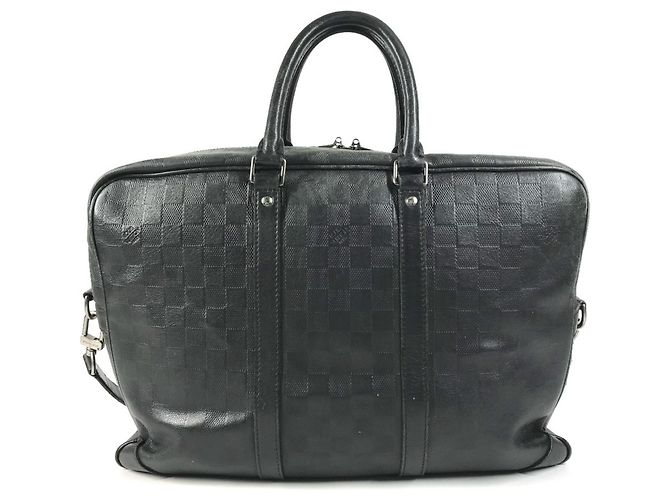 Borsa Louis Vuitton Damier Infini Port Document Voyage GM Nero - vista 2