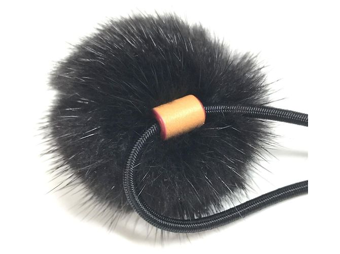 Elastico per capelli in pelliccia Louis Vuitton Nero Beige - vista 6