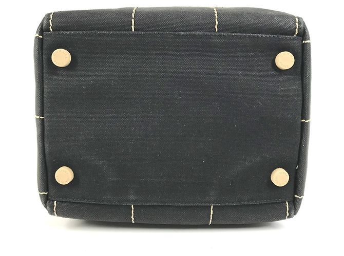 Chanel Vintage CC Chocolate Bar Mini Boston Bag Schwarz Weiß - Ansicht 5