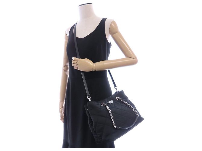 Prada Impuntu 2-Way Tote Bag Schwarz - Ansicht 26
