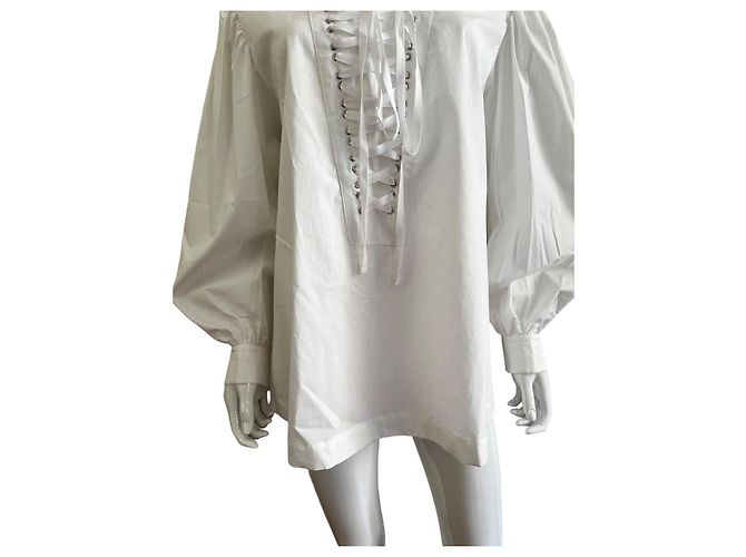Comme Des Garcons Camicia bianca con allacciatura Bianco - vista 9