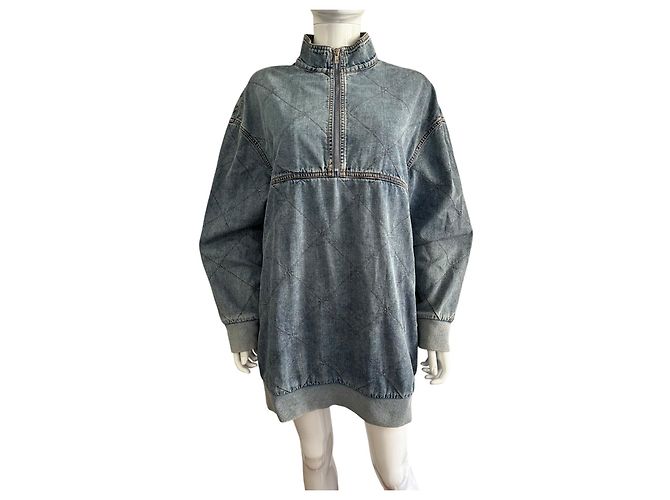 Autre Marque Stella McCartney gestepptes Denim-Kleid Blau - Ansicht 5