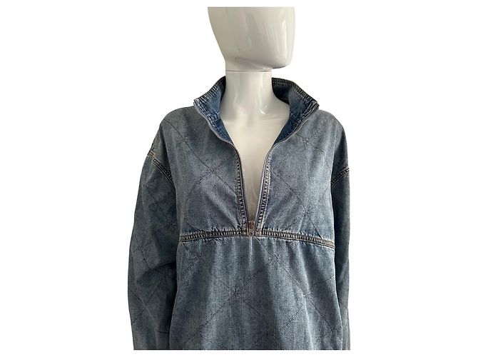 Autre Marque Stella McCartney gestepptes Denim-Kleid Blau - Ansicht 8