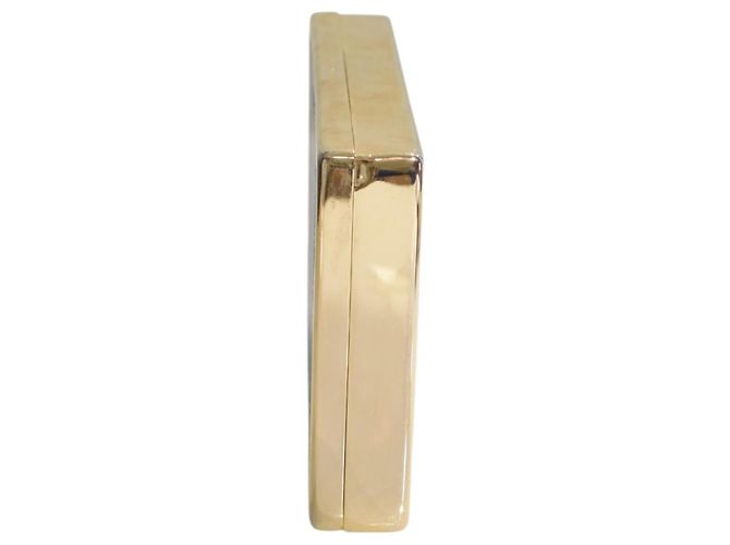 Clutch rigida VICTORIA BECKHAM in pelle embossed lucertola blu cornflower e ottone dorato - vista 6