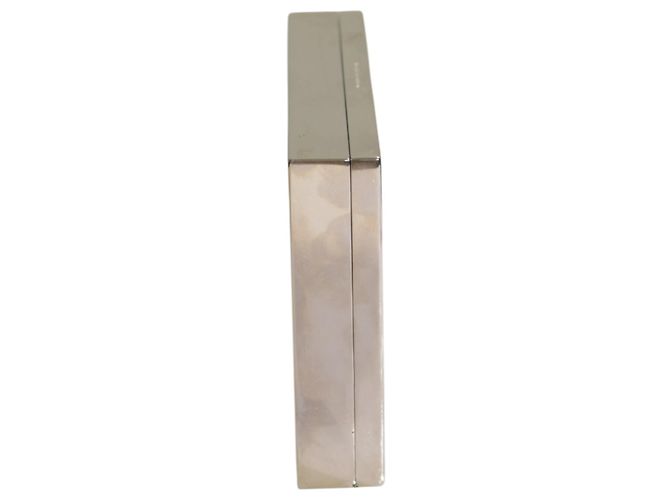 Borsa Minaudière rigida VICTORIA BECKHAM in ottone argentato con intarsio geometrico triangolare Nero - vista 5