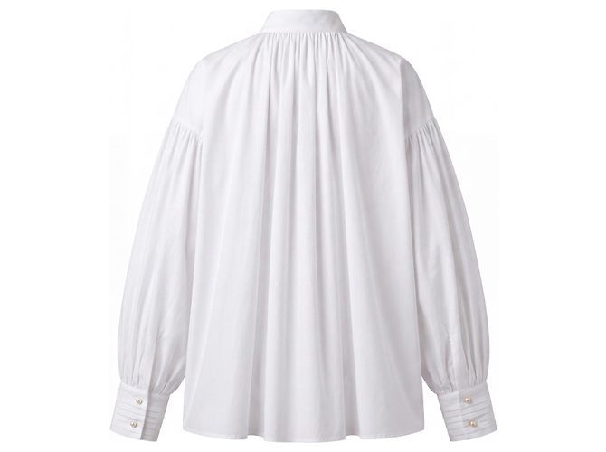 Christian Dior Blusa de algodón blanca con bordado de abeja Blanco - vista 2
