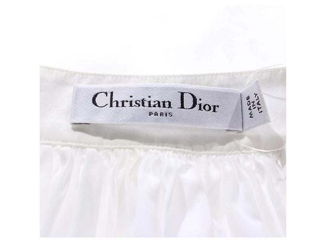 Christian Dior Blusa de algodón blanca con bordado de abeja Blanco - vista 3