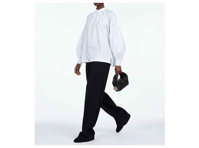 Christian Dior Blusa de algodón blanca con bordado de abeja Blanco - vista 4
