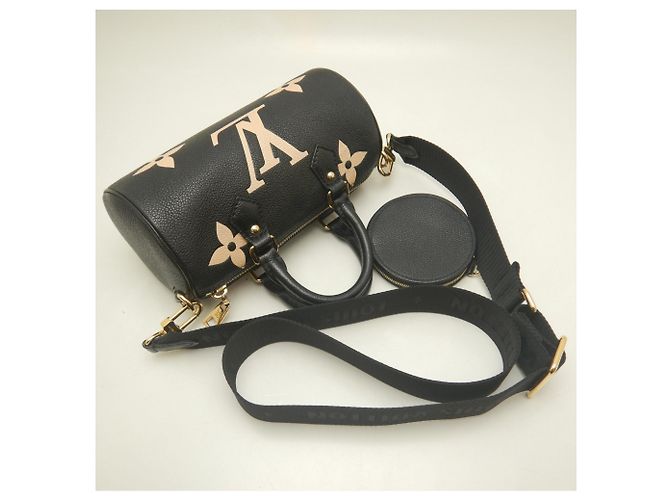 Borsa Louis Vuitton Bicolor Monogram Empreinte Papillon BB Nero - vista 3