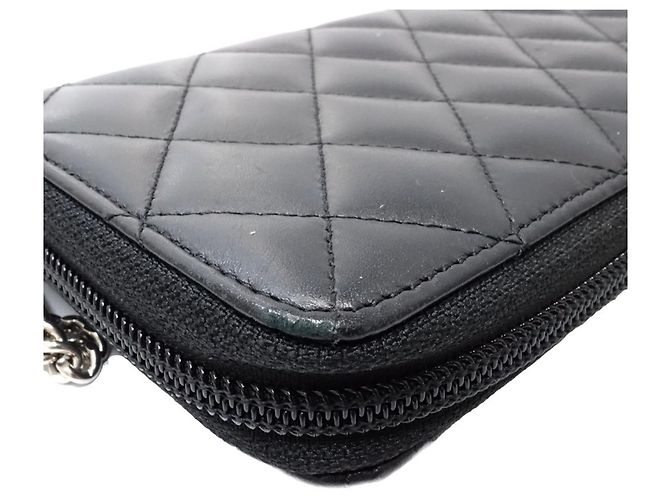 Chanel Classic Long Zip Wallet AP0242 aus schwarzem Lammleder - Ansicht 6