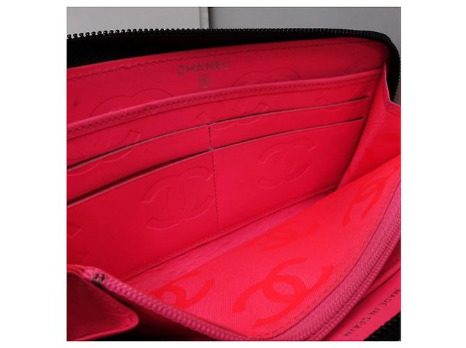 Chanel Classic Long Zip Wallet AP0242 aus schwarzem Lammleder - Ansicht 9
