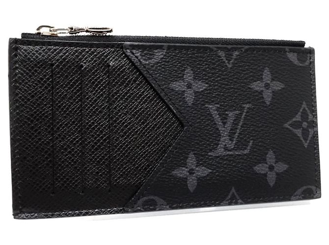 Louis Vuitton Monogram Eclipse Coin Purse Black - view 4