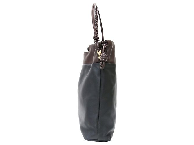 Borsa Tote Loewe Flamenco Marrone Nero - vista 2