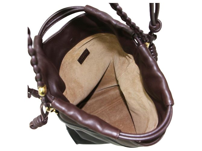 Borsa Tote Loewe Flamenco Marrone Nero - vista 5