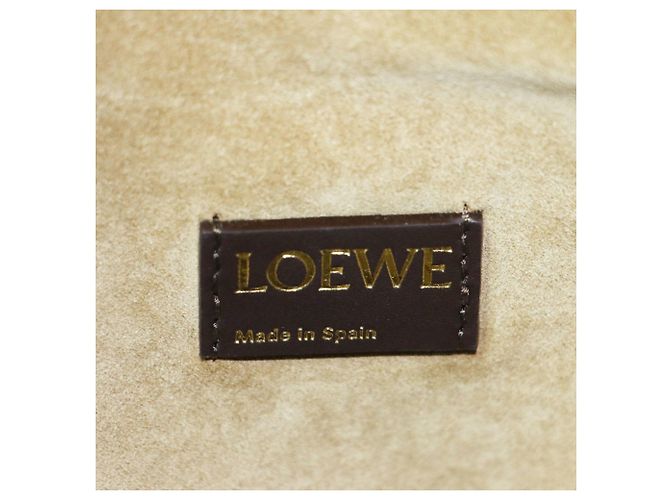 Borsa Tote Loewe Flamenco Marrone Nero - vista 6