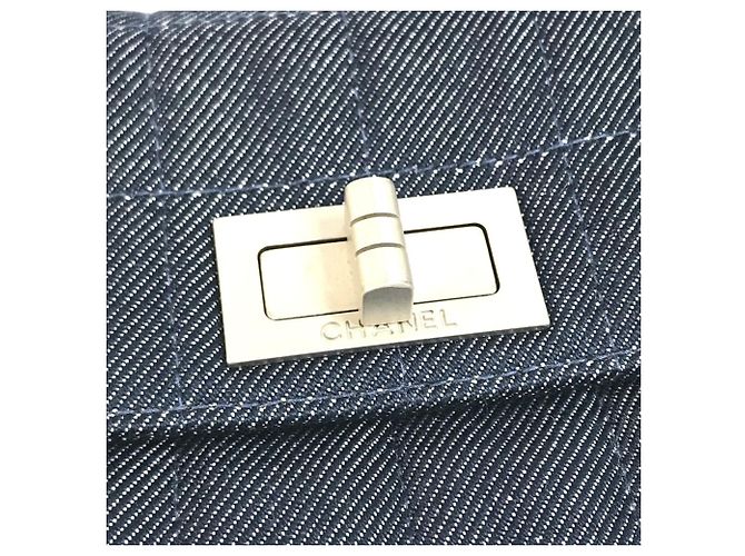 Clutch Chanel 2.55 in denim Blu - vista 12