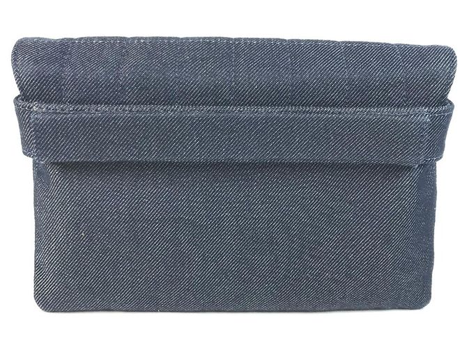 Clutch Chanel 2.55 in denim Blu - vista 2