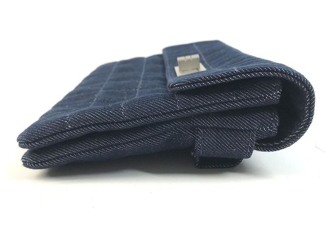 Clutch Chanel 2.55 in denim Blu - vista 3