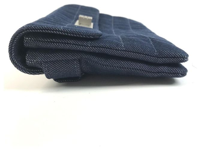 Clutch Chanel 2.55 in denim Blu - vista 4