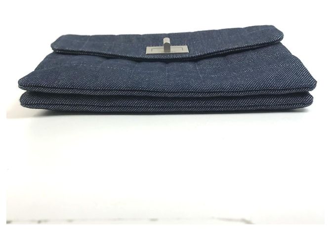 Clutch Chanel 2.55 in denim Blu - vista 5
