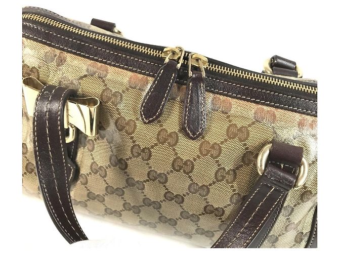Borsa Mini Boston Gucci Hysteria Beige Marrone scuro - vista 12